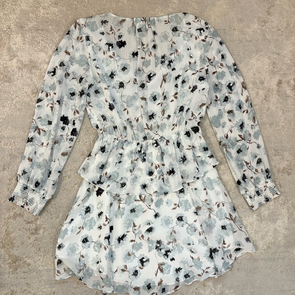 Gentle Fawn Floral Tiered Long Sleeve Chiffon Amilla Dress Size Small - Picture 9 of 12